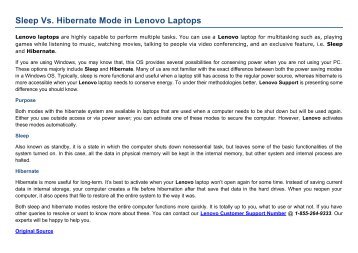 Sleep Vs. Hibernate Mode in Lenovo Laptops