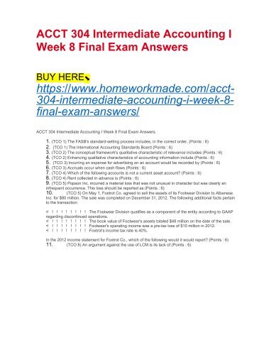 intermediate accounting i final paper Free essays regarding intermediate accounting final review for download 1 - 25. intermediate accounting i final paper Free essays regarding intermediate accounting final review for download 1 - 25.