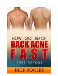 How I Got Rid Of Back Acne Fast