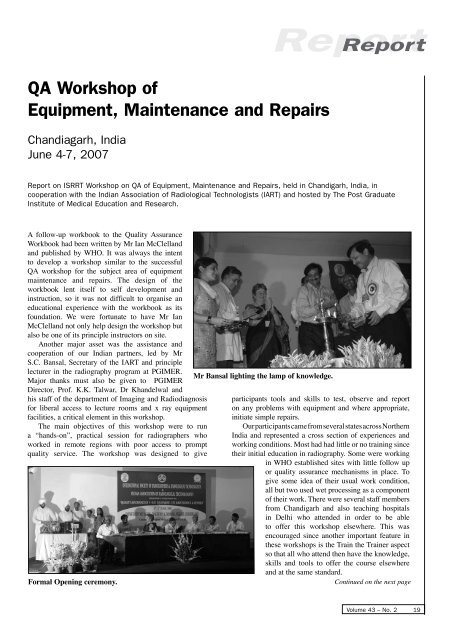  isrrt Newsletter Volume 43. No.2 - 2007 