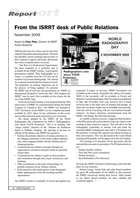 isrrt Newsletter Volume 45. No.2 - 2009