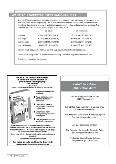 isrrt Newsletter Volume 45. No.2 - 2009