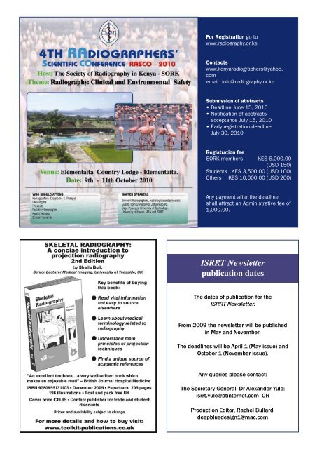 isrrt Newsletter Volume 46. No.1 - 2010 