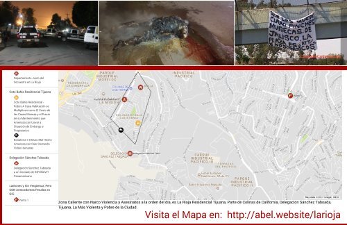 Mapa La Rioja Tijuana - Colinas de California - Coto Bahía - Delegación Sánchez Taboada Tijuana - Delitos de Alto Impacto, Narco Mantas y Muerte en Tijuana - Mapa