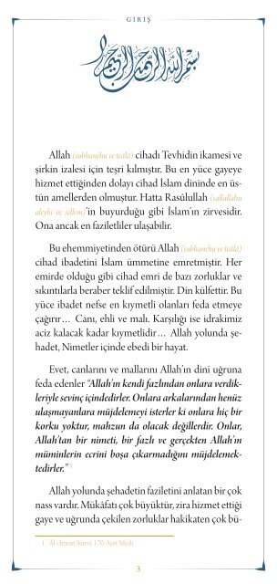 İslam Fıkhında "Şehid" 04: "Şehidler Diridir, Ölmezler" Ne Demek?