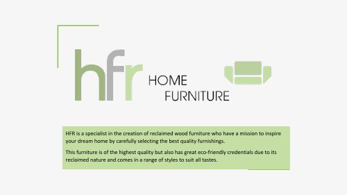 HFR Reclaimed Wooden Furniture