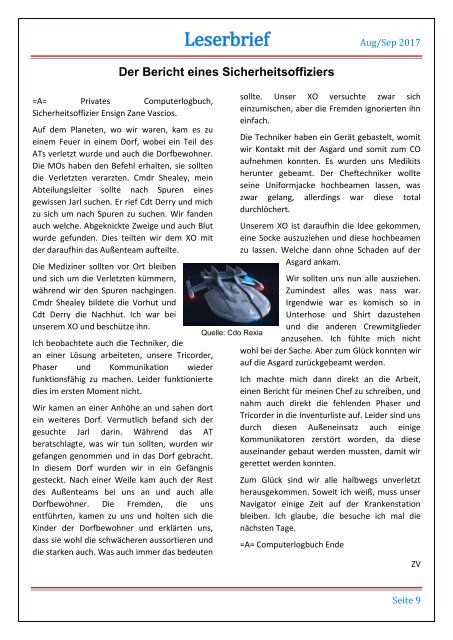 Starfleet-Gazette, Ausgabe 052 (August/September 2017)