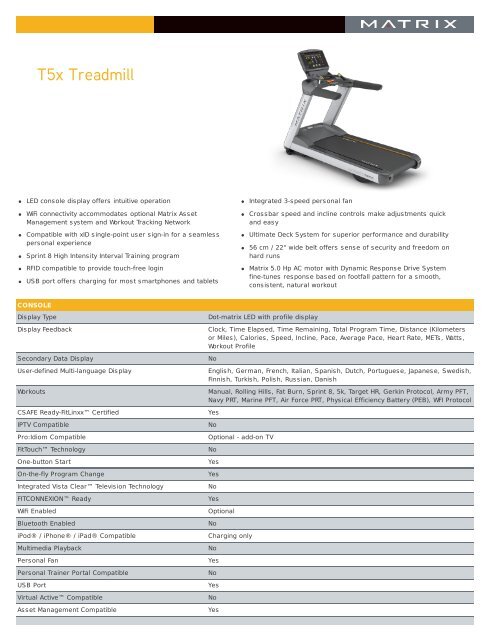 Matrix Treadmill T5x