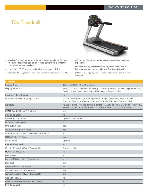 Matrix Treadmill T3x