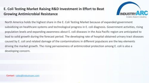 E. Coli Testing Market