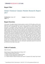 Chemical Catalyst Market Research Report 2017