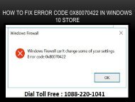Dial 18002201041 Fix Error Code 0x80070422 in Windows 10 Store