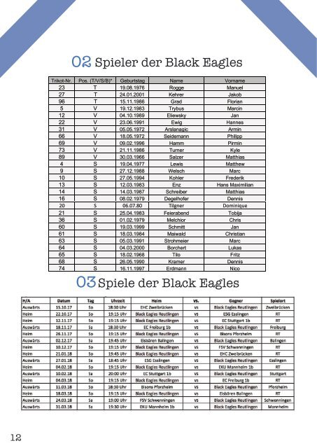 Eiszeit Stadionzeitung TSG Black Eagles vs Esslingen 22192017x