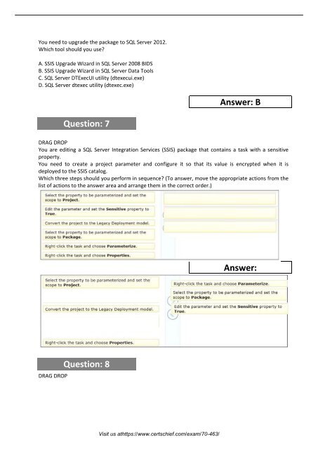 70-463 Certification Test