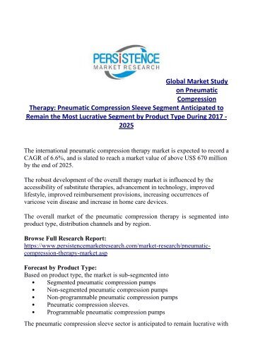 Pneumatic Compression Market Trends and Demand 2017-2025