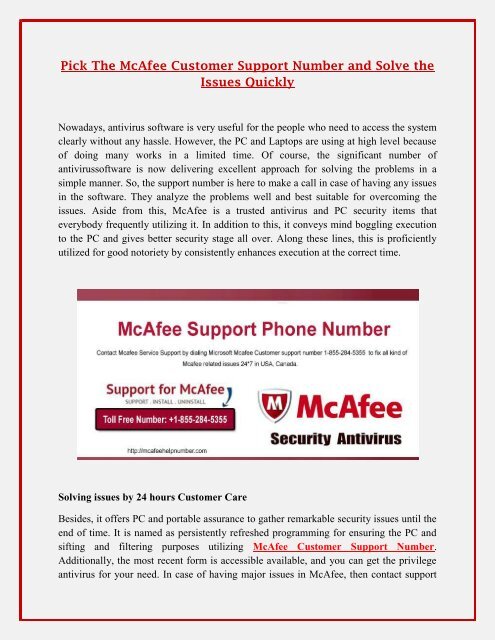 McAfee Support Phone Number 1-855-284-5355