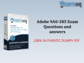 Get REAL 9A0-385 Exam PDF Braindumps