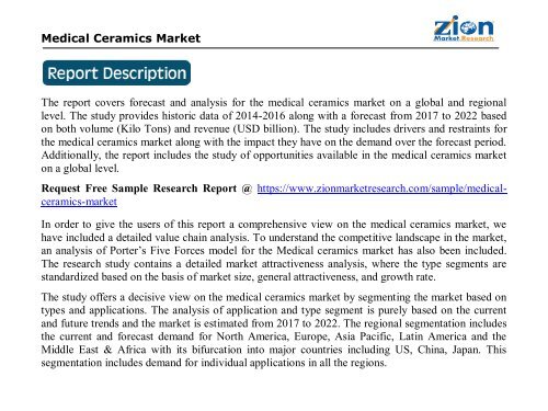 Medical Ceramics Market, 2016-2021