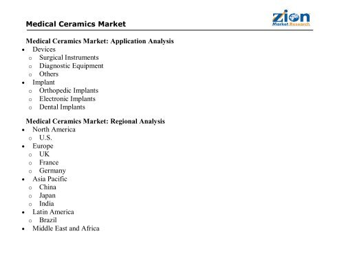 Medical Ceramics Market, 2016-2021