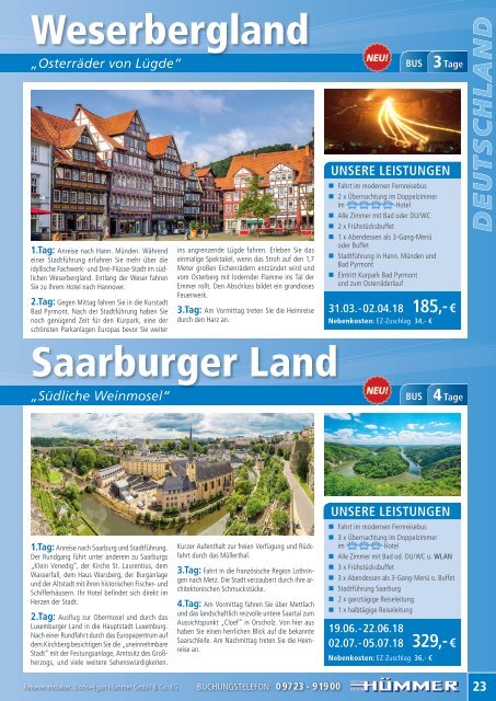 Hümmer Busreisen Katalog 2018