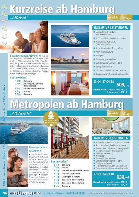 Hümmer Busreisen Katalog 2018