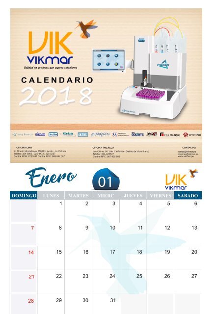 CALENDARIO 2018 PROPUESTA 2