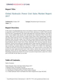 Hydraulic Power Unit Sales Market Report 2017
