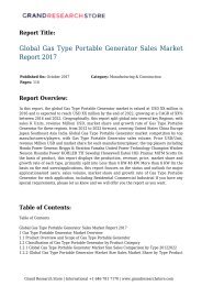 Gas Type Portable Generator Sales Market Report 2017