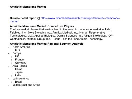 Global Amniotic Membrane Market, 2016–2024