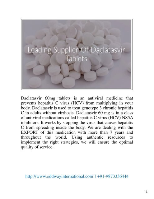 Daclatasvir 60 mg tablet with its Alternative brands 