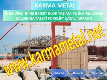 KARMA METAL-PALET KALDIRMA TASIMA EKIPMANI INSAAT MALZEME KALDIRMA PALETLERI