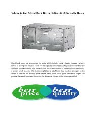 Where to Get Metal Back Boxes Online At Affordable Rates