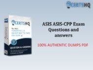 Latest ASIS-CPP Exam PDF Practice Exam Questions