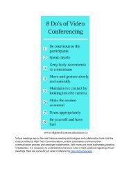 8 Do’s of Video Conferencing