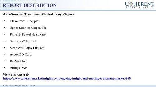 Anti-Snoring Treatment Market - Global Industry Insights, Trends, Outlook, And Analysis, 2017-2025