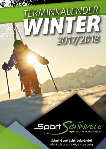 Sport Schindele Terminkalender WINTER 2017/2018