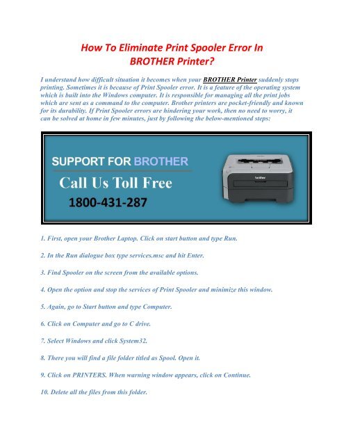 How To Eliminate Print Spooler Error In BROTHER