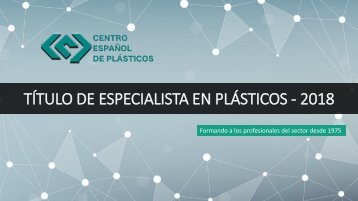 Título de Especialista en Plásticos -2018