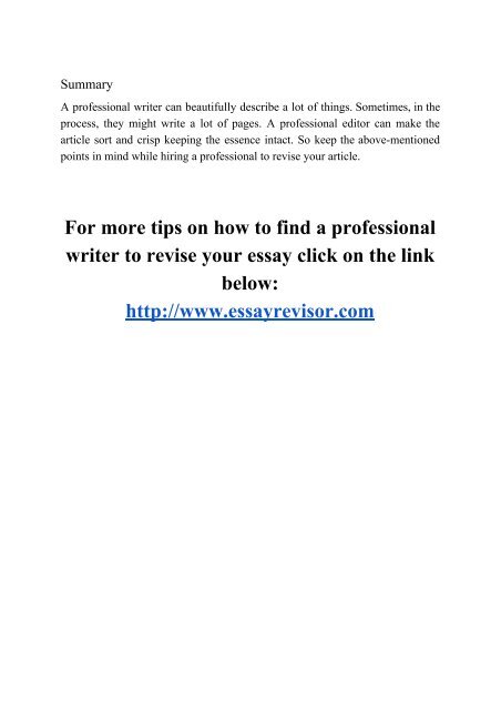 How to Find the Most Professional and Responsible Writer Who Can Revise Your Essay?