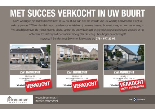 Bremmer Makelaars, Verkocht flyer maand oktober: postcode 3331