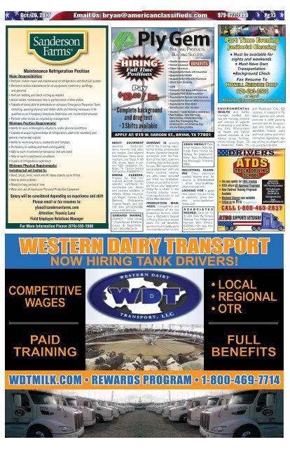 American Classifieds Oct. 26th Edition Bryan/College Station