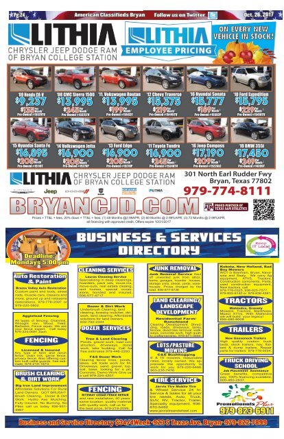 American Classifieds Oct. 26th Edition Bryan/College Station