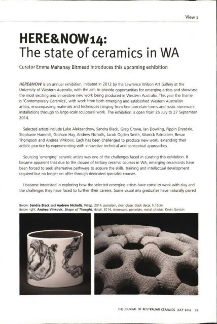 The Journal of Australian Ceramics Vol 53 No 2 July 2014