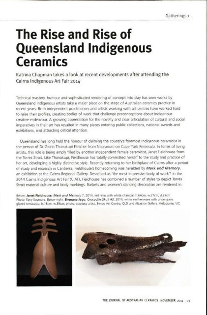 The Journal of Australian Ceramics Vol 53 No 3 November 2014