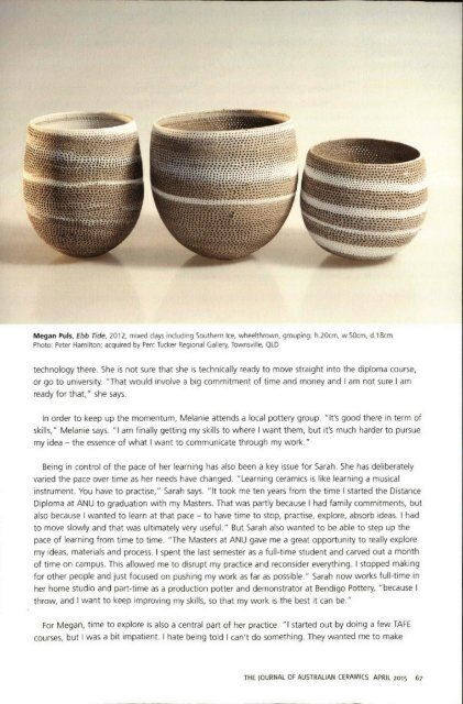 The Journal of Australian Ceramics Vol 54 No 1 April 2015