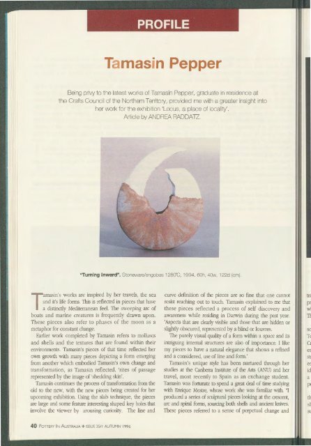 Pottery In Australia Vol 35 No 1 Autumn 1996