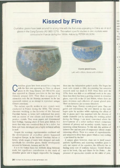 Pottery In Australia Vol 38 No 3 September 1999