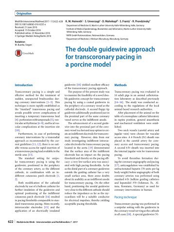 09 The double guidewire approach for transcoronary pacing in a porcine model