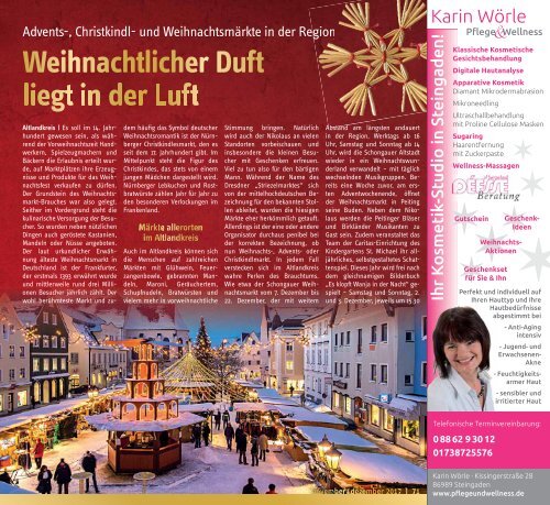 Altlandkreis Ausgabe November/Dezember 2017 - Das Magazin für den westlichen Pfaffenwinkel