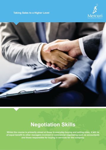 NEGOTIATION SKILLS - Mercuri South Africa